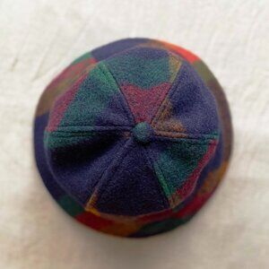 Multicolor plaid felt bucket hat